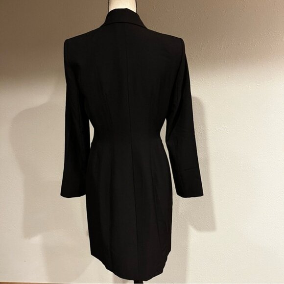 Tahari ASL Black Double Breasted Blazer Dress with Gold Buttons - Picture 10 of 16